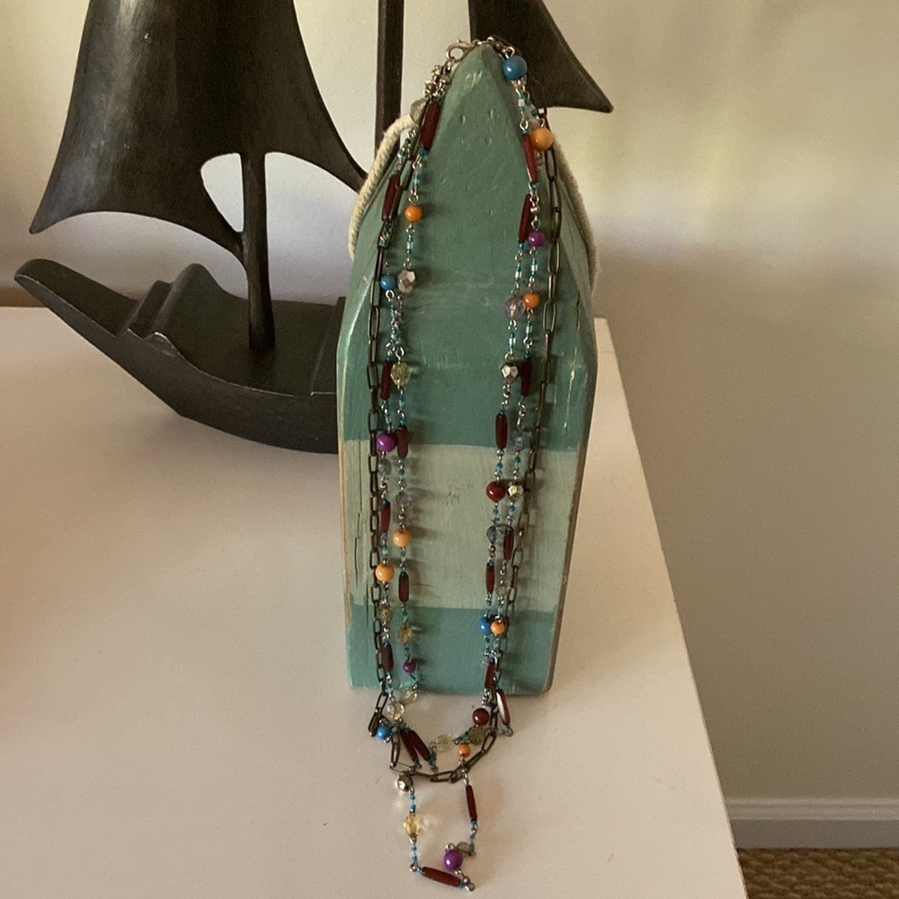 Layered Multi Colored Necklace - Picture 6 of 10